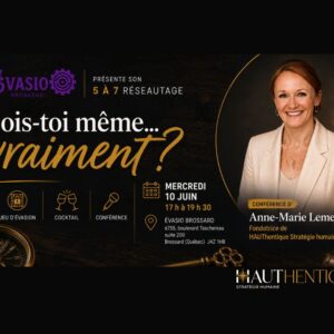 Jeu d'évasion, cocktail et conférence avec Anne-Marie Lemelin.