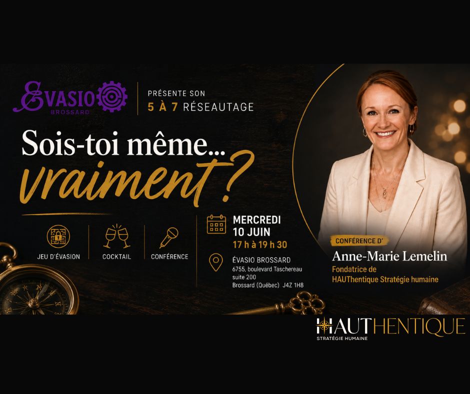 Jeu d'évasion, cocktail et conférence avec Anne-Marie Lemelin.