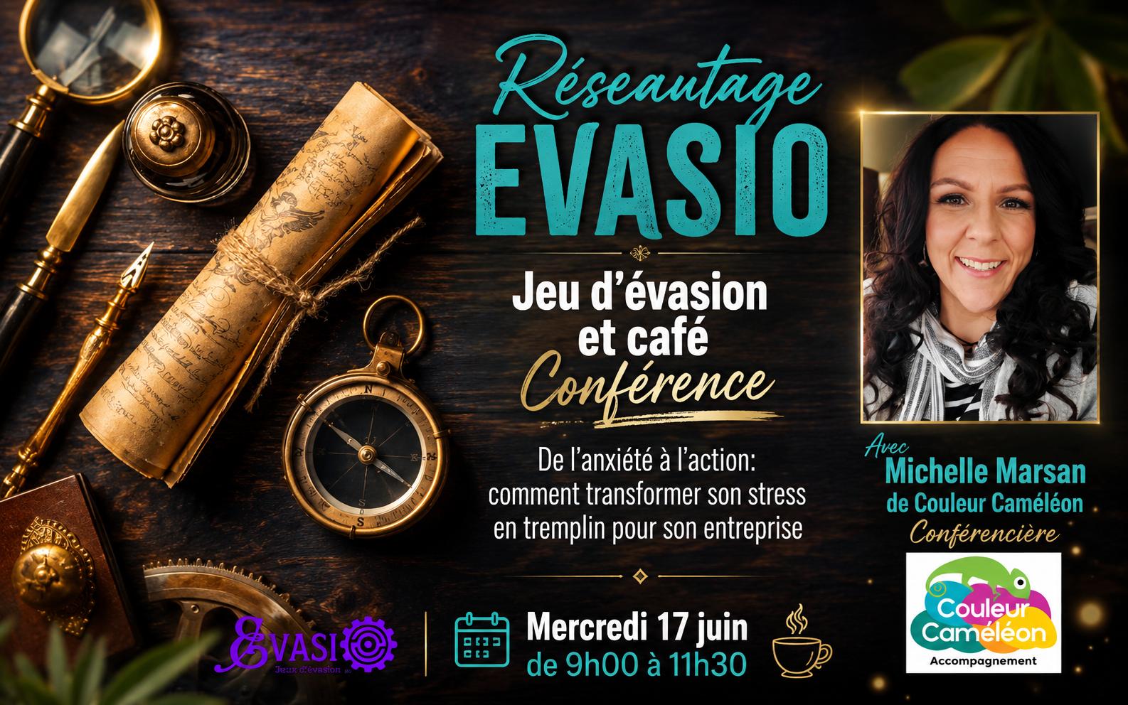 Jeu d'évasion, café et conférence avec Michelle Marsan
